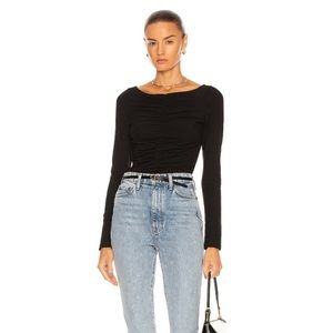 Khaite ruched top in black, size small